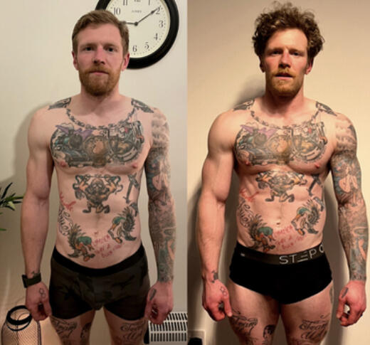 Stevie: up 12kg of lean mass and added huge numbers to his main lifts